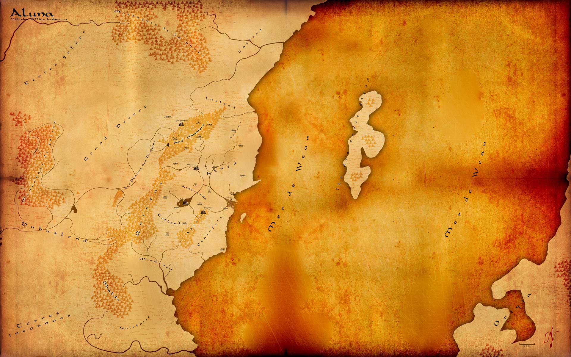 Carte du monde d'Aluna